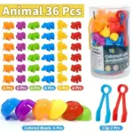 Joc sortare culori Asociere Numarare Animale din Jungla 36 piese