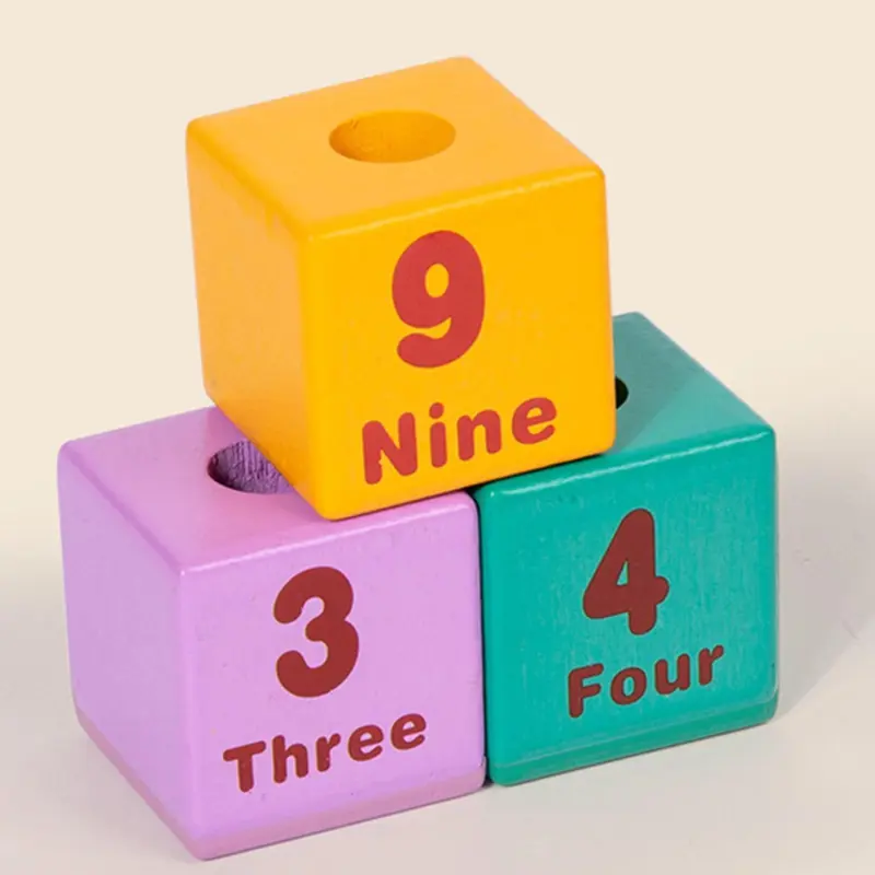 Jucarie educativa lemn Set cuburi constructie si trenulet magnetic