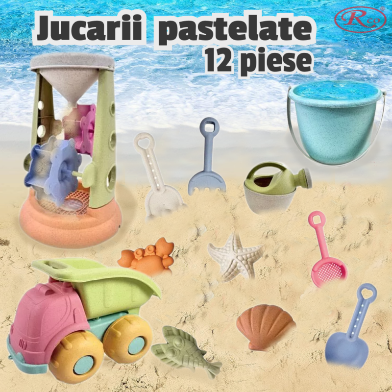 Jucarii pentru nisip Camion Moara Stropitoare cu forme animale