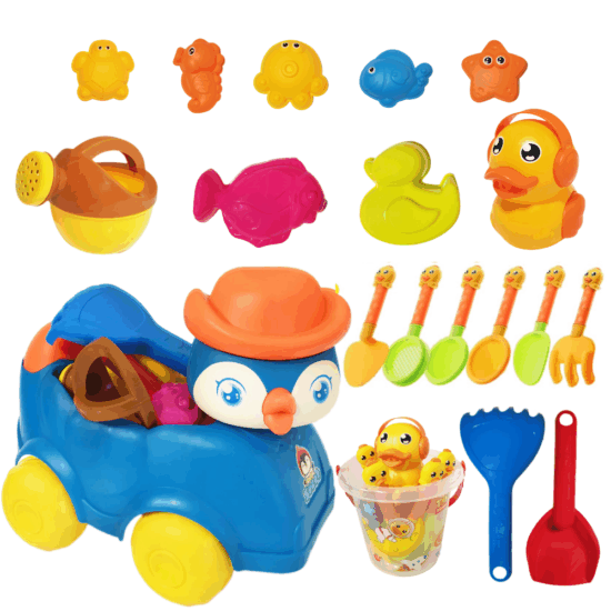 Jucarii pentru nisip Masinuta Pinguin de impins cu 20 forme