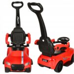 Masinuta 2in1 Rosu cu Maner Parental fara pedale Lumina si muzica