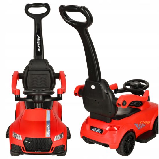 Masinuta 2in1 Rosu cu Maner Parental fara pedale Lumina si muzica