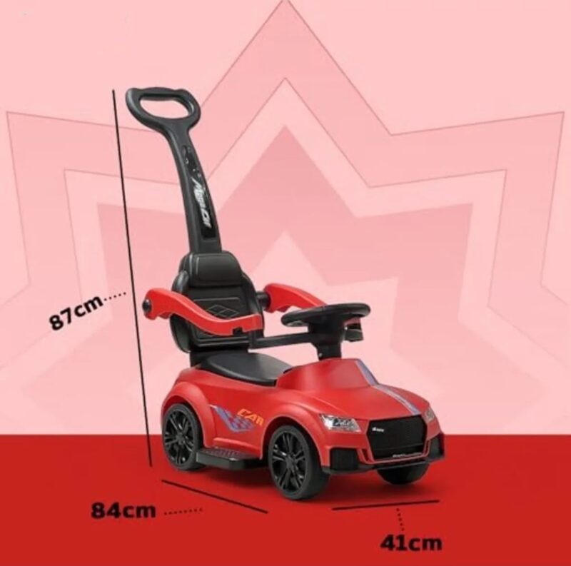 Masinuta 2in1 Rosu cu Maner Parental fara pedale Lumina si muzica