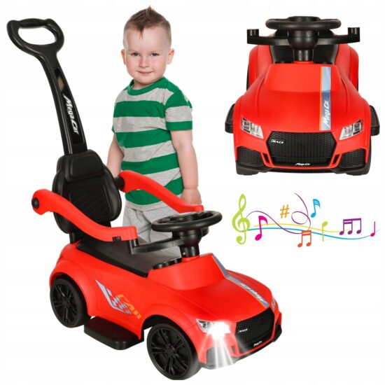 Masinuta 2in1 Rosu cu Maner Parental fara pedale Lumina si muzica Masinuta 2in1 Rosu cu Maner Parental fara pedale Lumina si muzica
