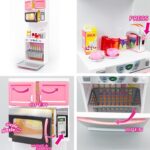 Mini Bucatarie Roz moderna Electrica pentru papusi 2 corpuri