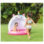 Piscina gonflabila Unicorn de apa cu acoperis pentru copii Intex