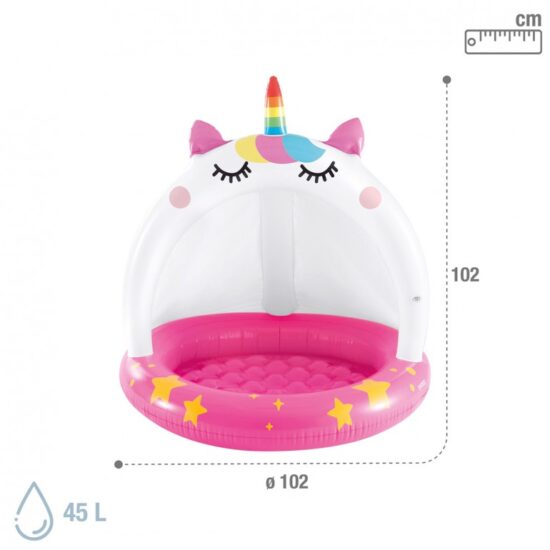 Piscina gonflabila Unicorn de apa cu acoperis pentru copii Intex