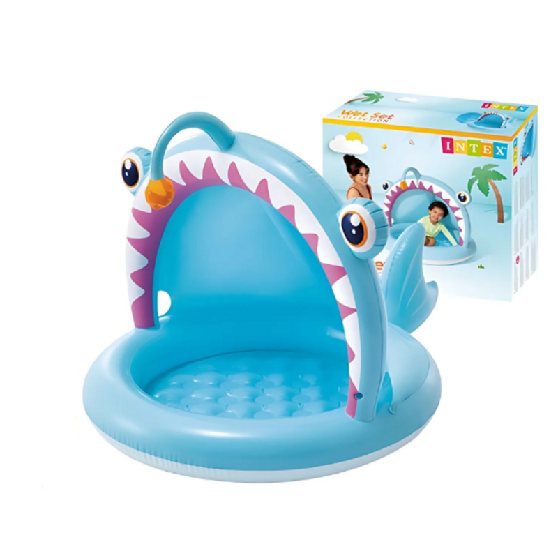 Piscina gonflabila de apa cu acoperis Balena pentru copii Intex