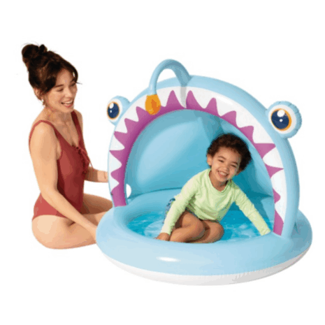 Piscina gonflabila de apa cu acoperis Balena pentru copii Intex