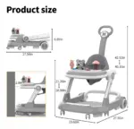 Premergator Gri reglabil Maner parental Muzica Lumini Saltea