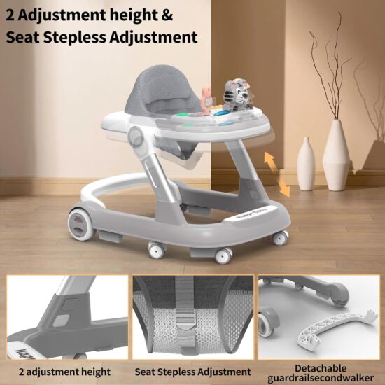 Premergator Gri reglabil Maner parental Muzica Lumini Saltea