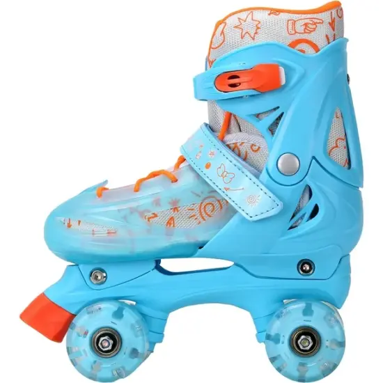 Role 4 roti Patine bleu incepatori reglabile Lumini Frana de siguranta