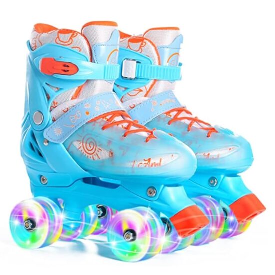 Role 4 roti Patine bleu incepatori reglabile Lumini Frana de siguranta Role 4 roti Patine bleu incepatori reglabile Lumini Frana de siguranta