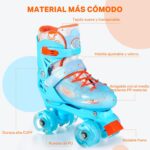 Role 4 roti Patine bleu incepatori reglabile Lumini Frana de siguranta