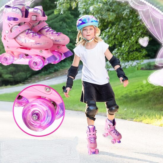 Role 4 roti Patine incepatori reglabile Lumini Frana de siguranta copii