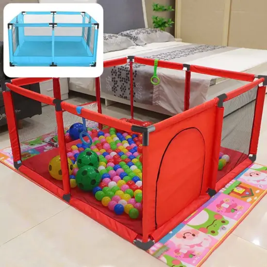 Tarc de joaca Patrat 120x120 cm cu 30 bile colorate pentru copii