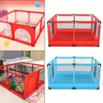 Tarc de joaca Patrat 120x120 cm cu 30 bile colorate pentru copii