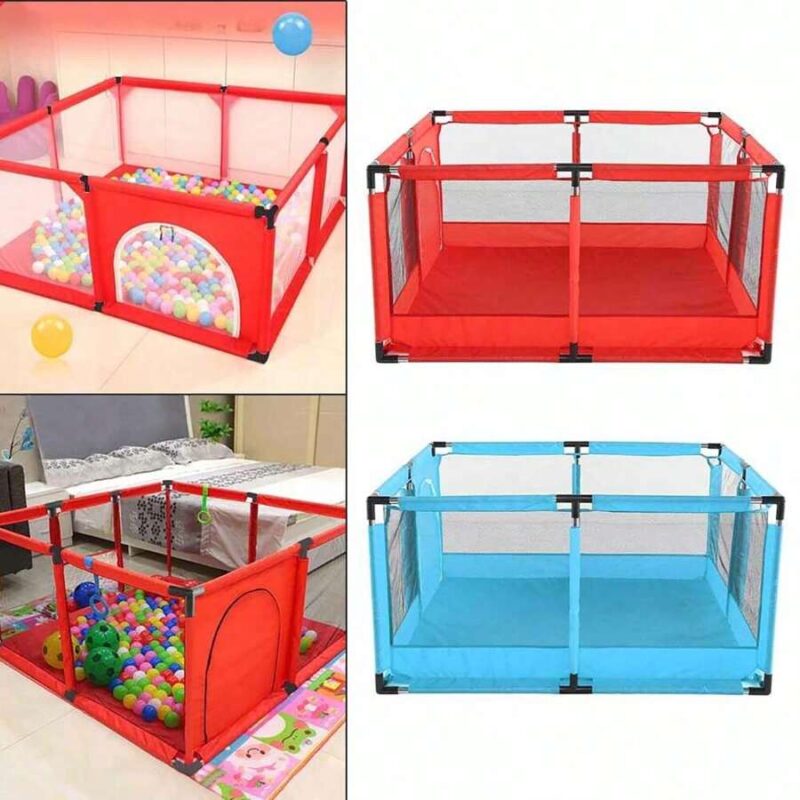 Tarc de joaca Patrat 120x120 cm cu 30 bile colorate pentru copii2 Tarc de joaca Patrat 120x120 cm cu 30 bile colorate pentru copii