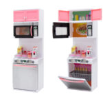 Mini Bucatarie Roz moderna Electrica pentru papusi 2 corpuri