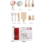 Bucatarie Girafa Jucarie din lemn cu Chiuveta si accesorii vase