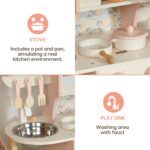 Bucatarie copii lemn Vase Chiuveta Aragaz Cuptor cu microunde