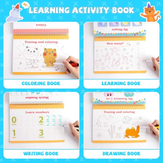 Carte Montessori cu activitati educative Stickere reutilizabile Carioci
