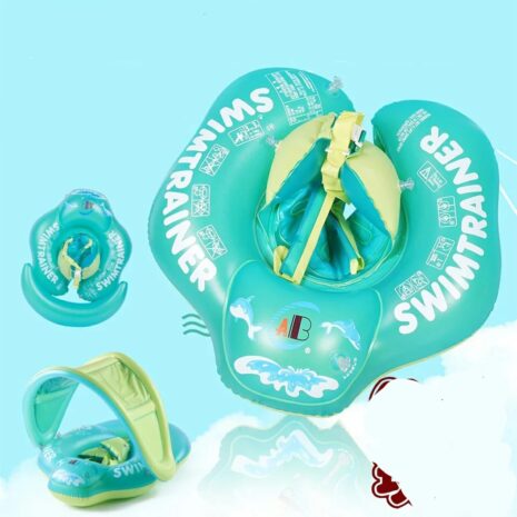 Colac Inot Piscina verde cu Parasolar Barcuta gonflabila bebe