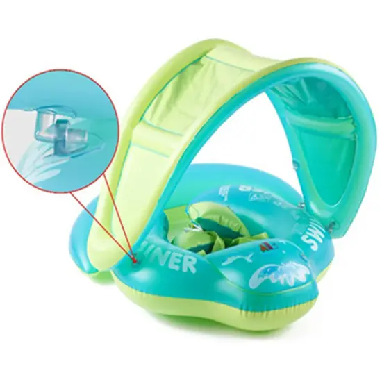 Colac Inot Piscina verde cu Parasolar Barcuta gonflabila bebe