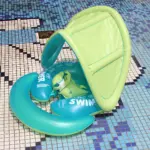 Colac Inot Piscina verde cu Parasolar Barcuta gonflabila bebe