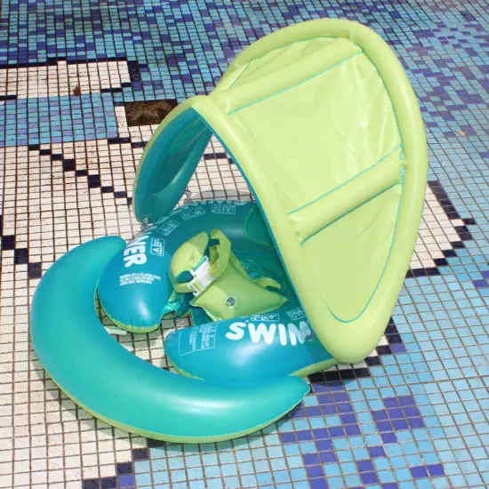 Colac Inot Piscina verde cu Parasolar Barcuta gonflabila bebe