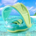 Colac Inot Piscina verde cu Parasolar Barcuta gonflabila bebe