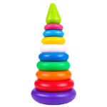 Jucarie Piramida 9 inele Cercuri colorate Stivuim turnul