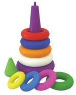 Jucarie Piramida 9 inele Cercuri colorate Stivuim turnul