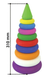 Jucarie Piramida 9 inele Cercuri colorate Stivuim turnul