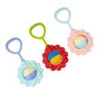 Jucarie bebelusi Zornaitoare cu maner model Floare colorata