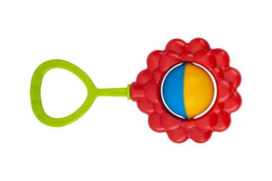Jucarie bebelusi Zornaitoare cu maner model Floare colorata