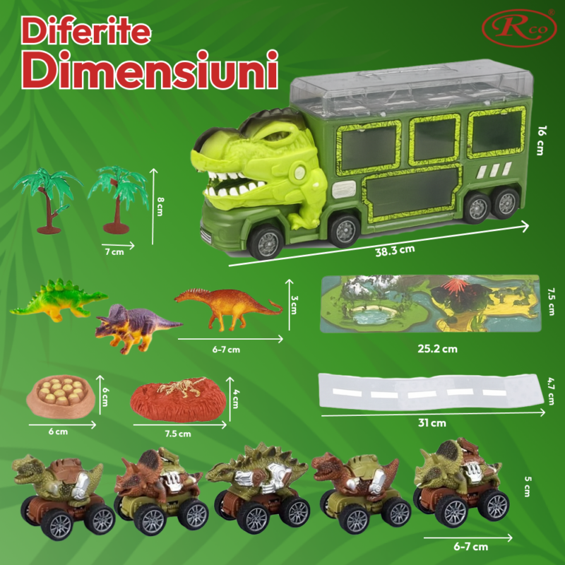 Jucarie copii Camionul cu Animale si dinozauri Lumini si sunete