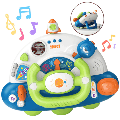 Jucarie interactiva bebe Nava spatiala Volan cu lumini si sunete