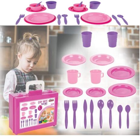 Jucarii Set 18 vase bucatarie Set ceai Accesorii de mancat Pilsan