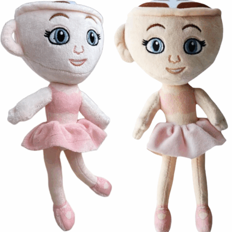 Jucarii plus Ballerina Cappuccina Papusa Brainrot cu rochita Roz