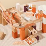 Labirint lemn Pista cu bile Constructii 60 pc STEM cuburi Onshine