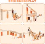 Labirint lemn Pista cu bile Constructii 60 pc STEM cuburi Onshine