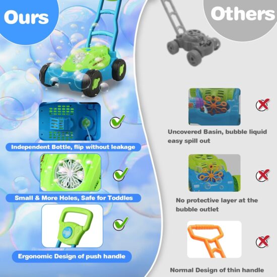 Masina de tuns iarba Bubble cu Baloane Jucarie de impins copii