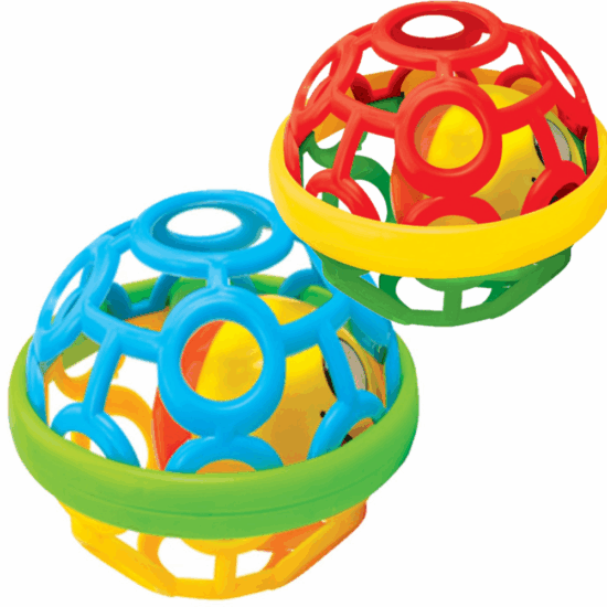 Minge Siliconata senzoriala Jucarie bebe Zornaitoare cu bila