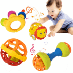 Set 4 Jucarii bebe Zornaitori pentru motricitate Texturi diferite