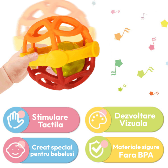 Set 4 Jucarii bebe Zornaitori pentru motricitate Texturi diferite