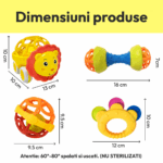 Set 4 Jucarii bebe Zornaitori pentru motricitate Texturi diferite