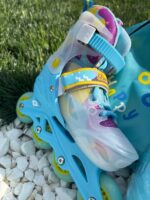 Set Role Reglabile Bleu cu protectii Pozitionarea rotilor 2in1