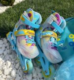 Set Role Reglabile Bleu cu protectii Pozitionarea rotilor 2in1