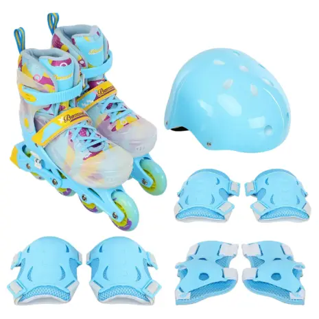 Set Role Reglabile Bleu cu protectii Pozitionarea rotilor 2in1